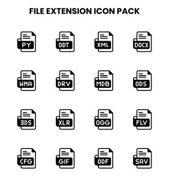 File Extension DuoTone Vector Icons Pack Illustrazione stock
