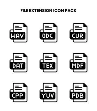 File Extension DuoTone Vector Icons Pack Illustrazione stock