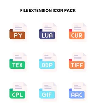 File Extension Flat Bundle Icons Pack Stockillustratie