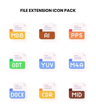 File Extension Flat Scalable Icons Pack イラスト素材