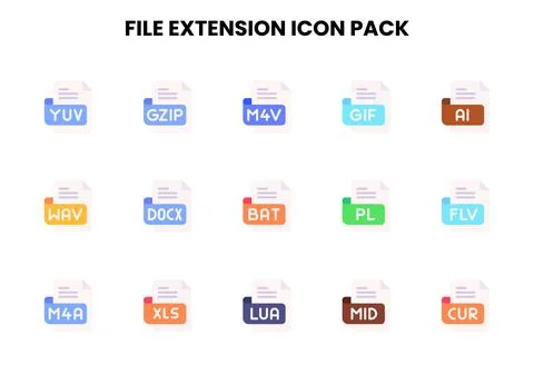 File Extension Flat Scalable Icons Pack イラスト素材