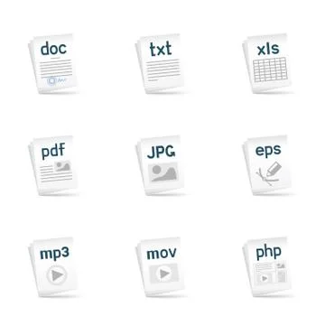 File extension icons Stock Illustration