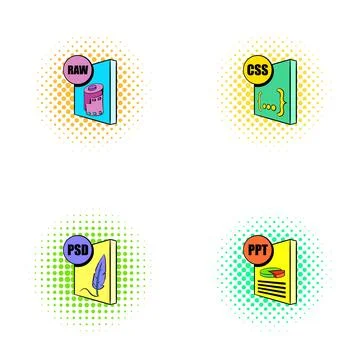 File extension icons showing different document types 스톡 일러스트