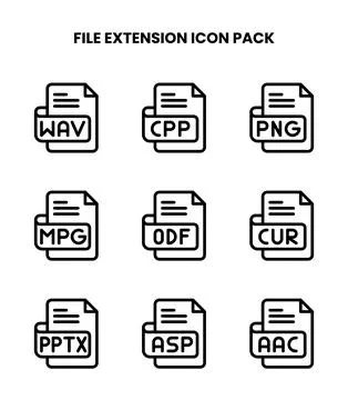 File Extension Line Design Icons Pack イラスト素材