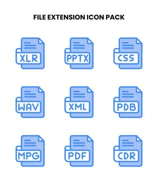 File Extension Two Colour Scalable Icons Pack Illustrazione stock