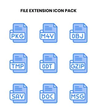 File Extension Two Colour UI Icons Pack Stock Illustration