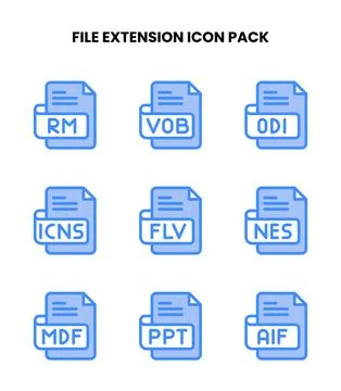 File Extension Two Colour Vector Icons Pack Illustrazione stock
