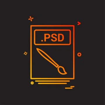 File files psd icon vector design Illustrazione stock