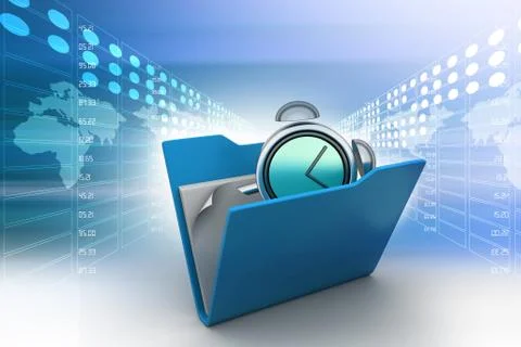 File folder with alarm clock Stock-Illustration