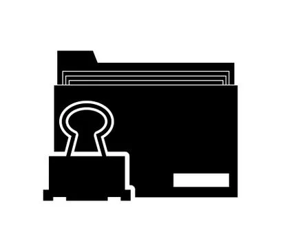 File folder and clerical clip icon 스톡 일러스트