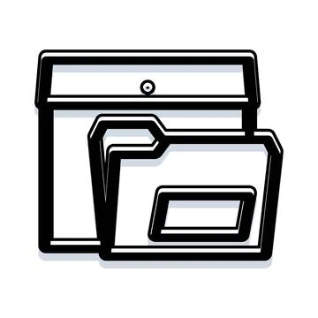 File folder and document case organizing information Stock Illustration