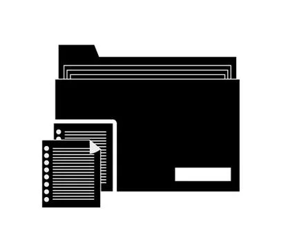 File folder and documents icon Illustrazione stock