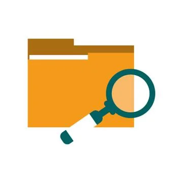 File folder and magnifying glass icon イラスト素材