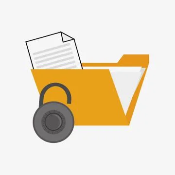 File folder and safety lock system security design Stock Illustration