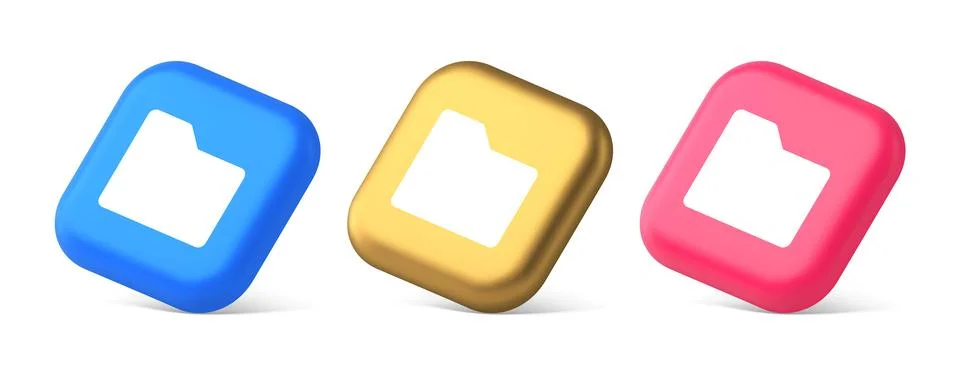 File folder archive directory button cyberspace digital document storage or.. Stock Illustration