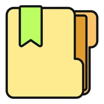 File folder with bookmark organizing documents icon Stockillustratie