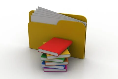 File folder with books Stock Illustration