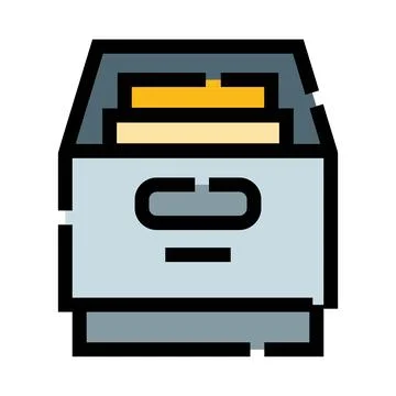 File folder box storing important business documents Stock Illustration