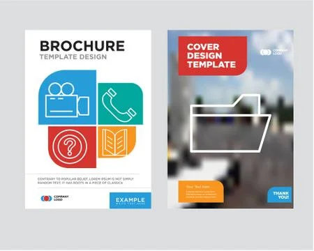 File folder brochure flyer design template Stock-Illustration