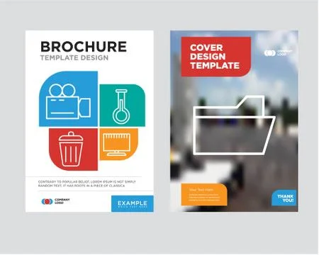 File folder brochure flyer design template Stock-Illustration