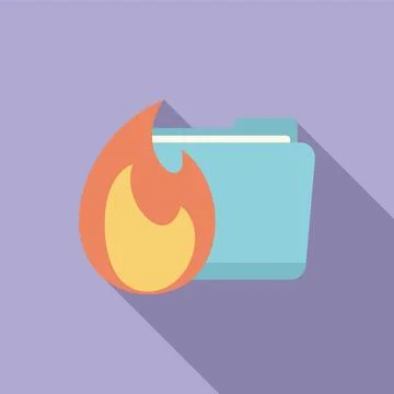 File folder is burning, symbolizing the potential for data loss Stock Illustration