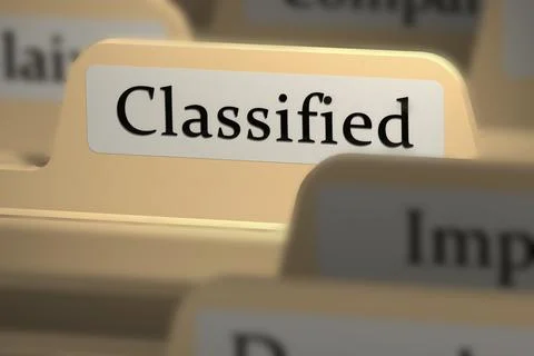 File folder with classified tab Illustrazione stock