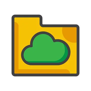 File folder with cloud icon. file folder illustration. Flat vector icon.  イラスト素材