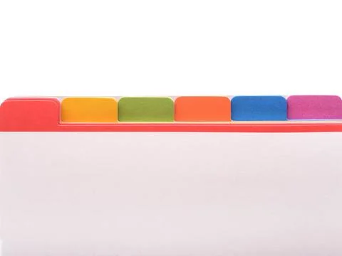 File folder with color tags File folder with color tags and blank space Co... Stock Photos