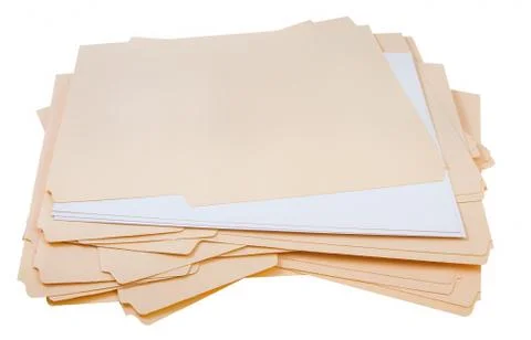 File folder for compiling info on various subjects Stock Photos