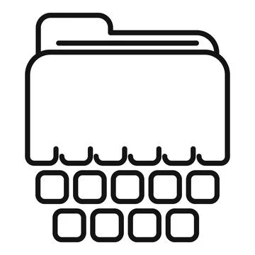 File folder connected to computer keyboard showing data storage concept Stock Illustration