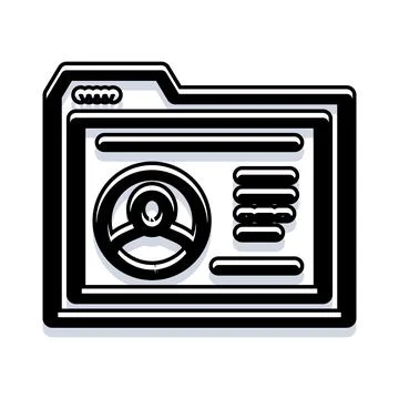 File folder containing user profile and account data Illustrazione stock