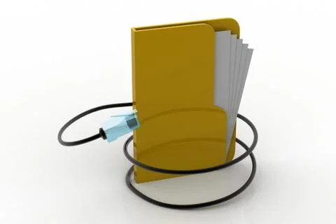 File folder with cord wire 무료 스톡 일러스트