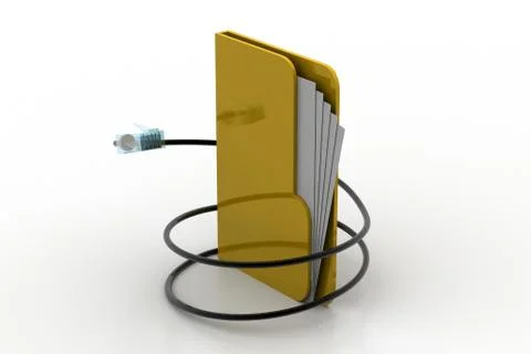 File folder with cord wire 무료 스톡 일러스트