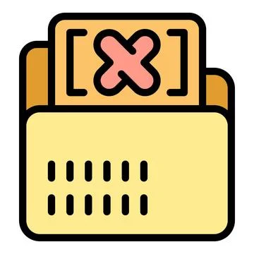 File folder with a cross mark indicating deletion or error Illustrazione stock