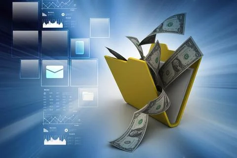 File folder with currency File folder with currency Copyright: xZoonar.com... Stock-Fotos