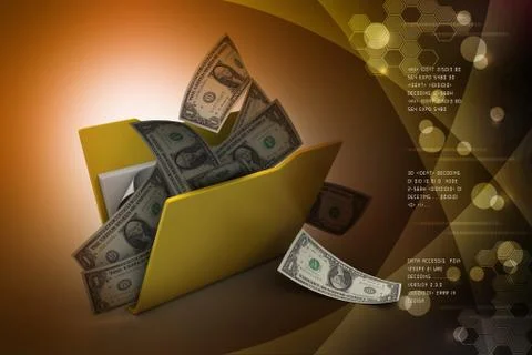 File folder with currency Stock-Illustration