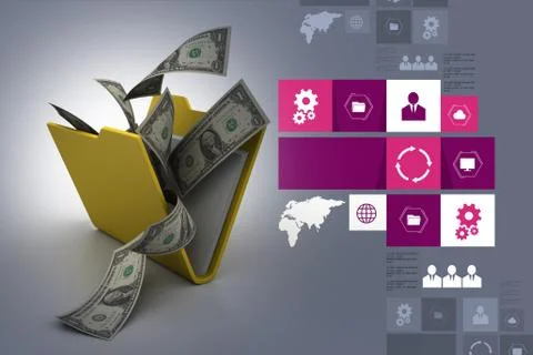 File folder with currency Stock Illustration