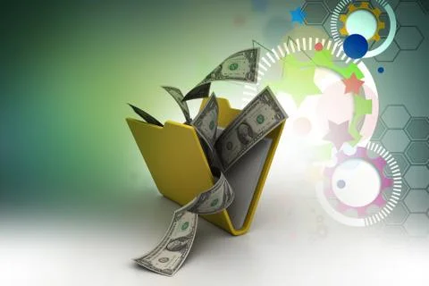 File folder with currency Stock Illustration