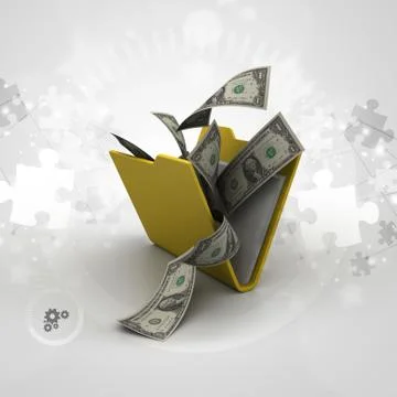 File folder with currency Stock-Illustration