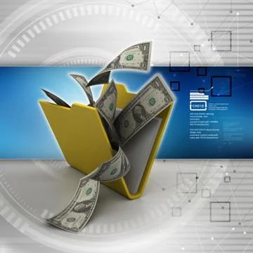 File folder with currency Stock Illustration