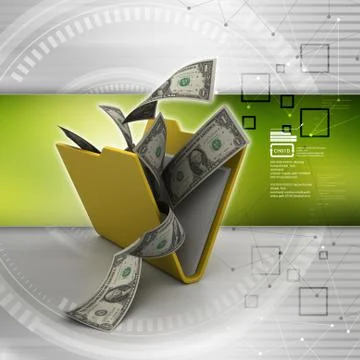 File folder with currency Stock-Illustration
