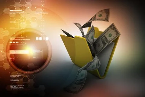 File folder with currency Illustrazione stock