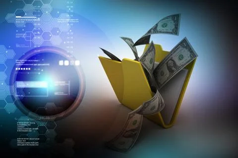 File folder with currency Illustrazione stock