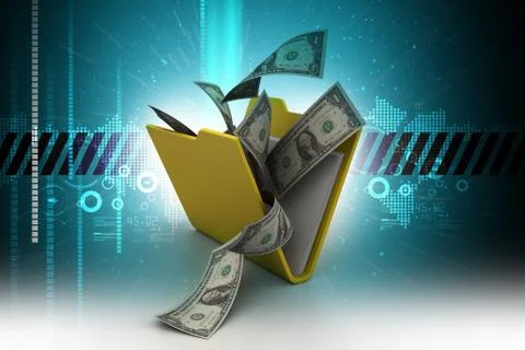 File folder with currency Stock Illustration
