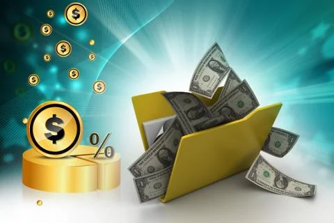 File folder with currency Stock-Illustration