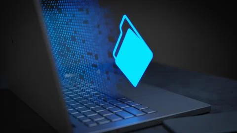 File folder data structure online technology 3D Render Stock Photos