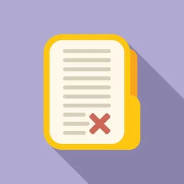 File folder disclaimer icon flat vector. Paper work Stock Illustration