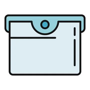 File folder document icon flat line style Stock Illustration
