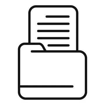 File folder document icon outline vector. Access share Stock Illustration