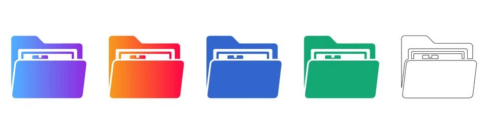 File Folder Document Icons イラスト素材